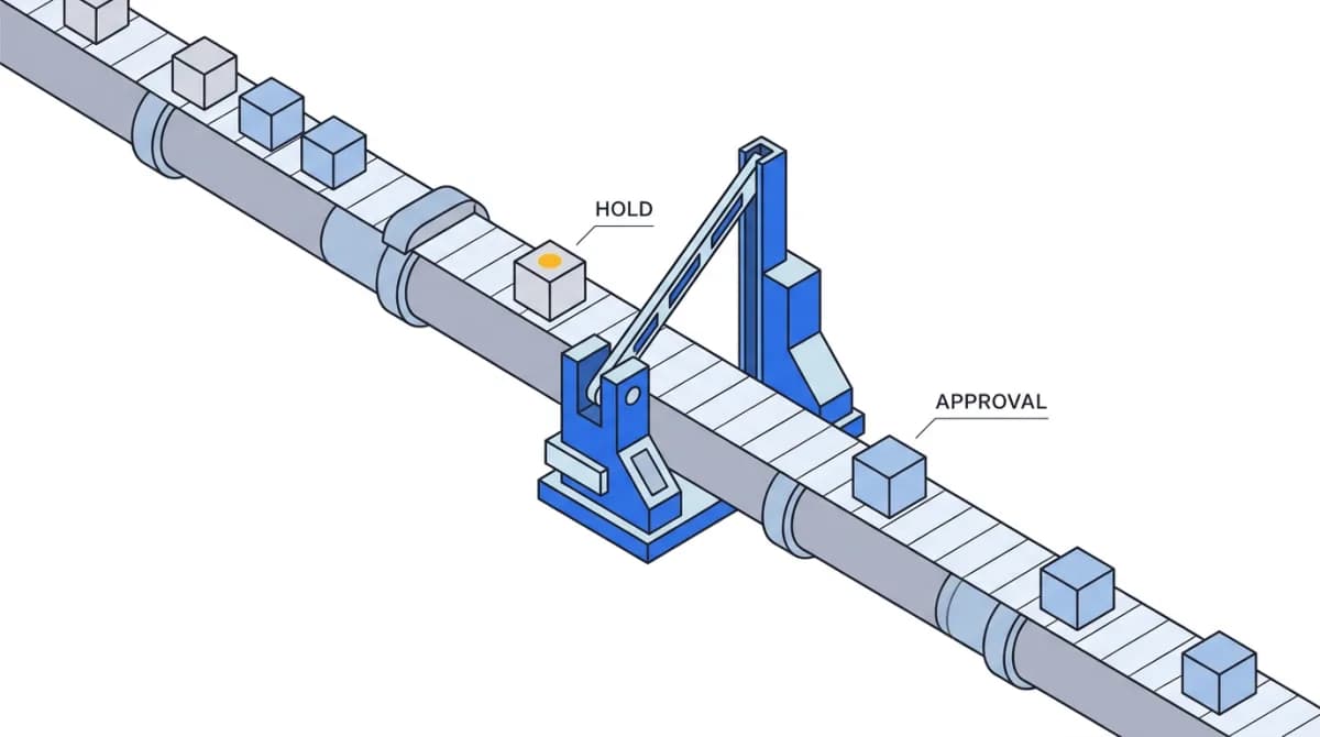 An approval request showing the drafted email, the inputs, and approve and send-back buttons